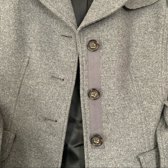 BANANA REPUBLIC Gray Italian Wool Belted Pea Coat Trench Coat - Picture 6 of 16